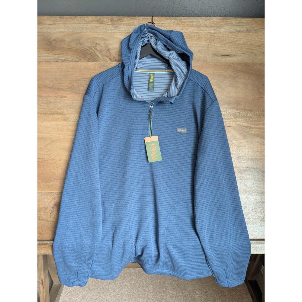 Marsh Wear Sullivan Hoodie Mens 2XL Stargazer Blue Long Sleeve Quarter Zip NWT